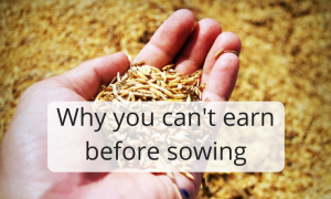 Why you can't earn before sowing